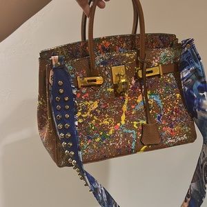 Bag Graffiti hand painted birkin-like bag